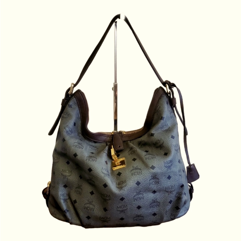MCM Grey Monogram Tote Bag
